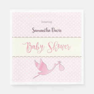 Pink Stork Baby Girl Babydusche Serviette