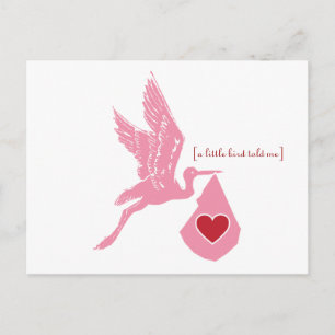 Pink Stork Baby Shower Einladungskarte