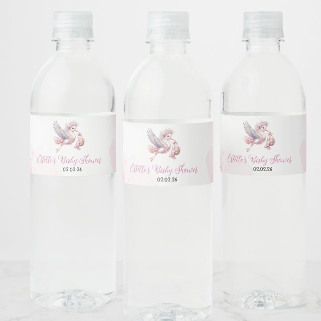 Pink Stork Cloud Baby Dusche Wasser Flasche (Von Creator hochgeladen)