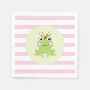 Pink Storybook Fairy Tale Frog Prince Baby Dusche Serviette