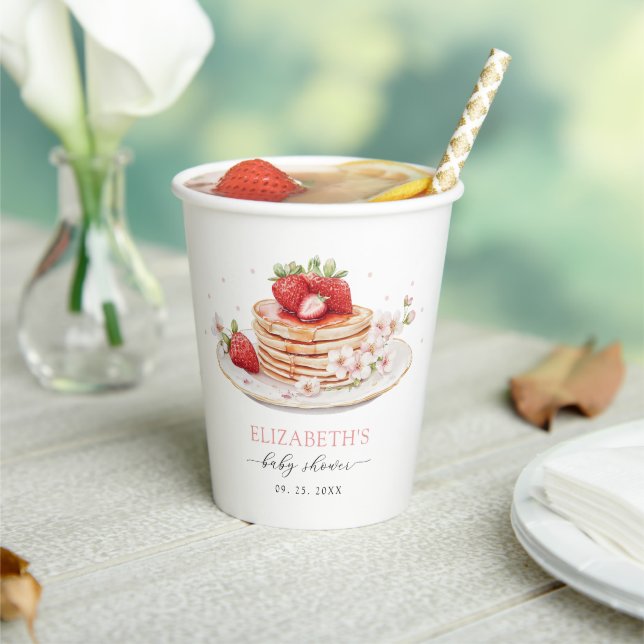 Pink Strawberry Baby Brunch Pappbecher (In Situ)