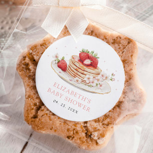 Pink Strawberry Baby Brunch Runder Aufkleber