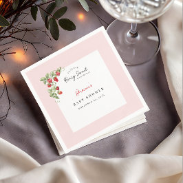 Pink Strawberry Baby Shower Napkin Serviette