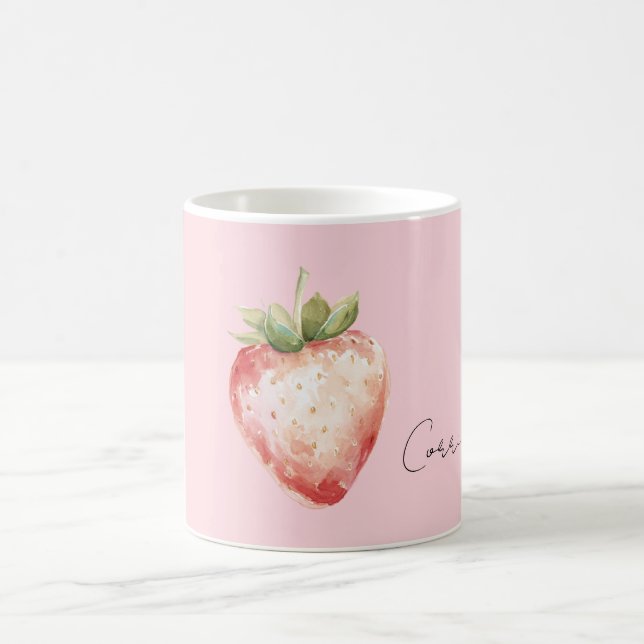 Pink Strawberry Fruit Kaffeetasse (Mittel)
