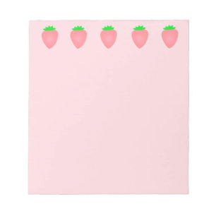 Pink Strawberry Patterns Baby Shower Sommer 2025 Notizblock