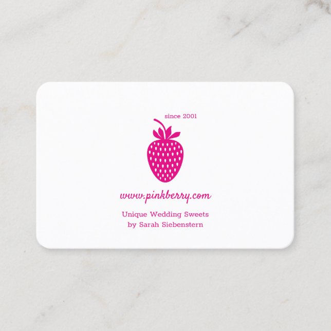 PINK STRAWBERRY Simple Modern Logo . Visitenkarte (Vorderseite)