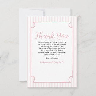 Pink Streifen Martini Glas Dankeschön Karte - Cust
