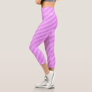 Pink-Streifen mit elektrischer Energie Capri Leggings