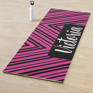 Pink Streifen Ombré Namens Yoga Matte