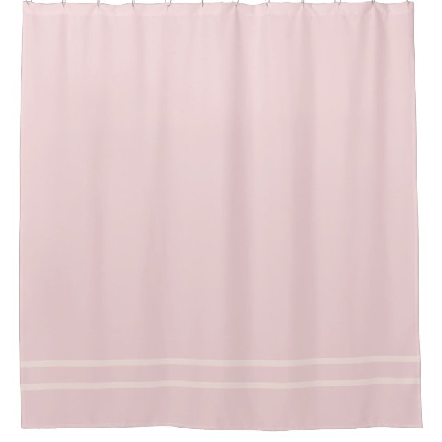 Pink strié horizontal rayures rideau de douche (Devant)
