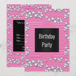 Pink Strip Ballon All Occassion PARTY EINLADUNG