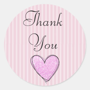 Pink Strip "Danke" Aufkleber