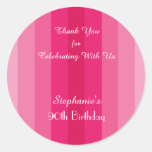 Pink Strip Danke für die Geburtstagsparty Personal