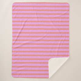 Pink Stripe Blanket Sherpadecke