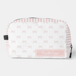 Pink Stripe Bow Pattern Gingham Coquette Cosmetic Waschbeutel