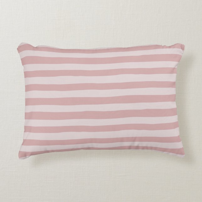 Pink Stripe Muster Zwei schöne Schattierungen in P Dekokissen (Vorderseite)
