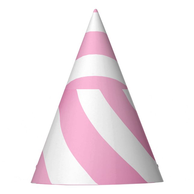 Pink Stripe Party Hat (angepasst) Partyhütchen (Vorderseite)