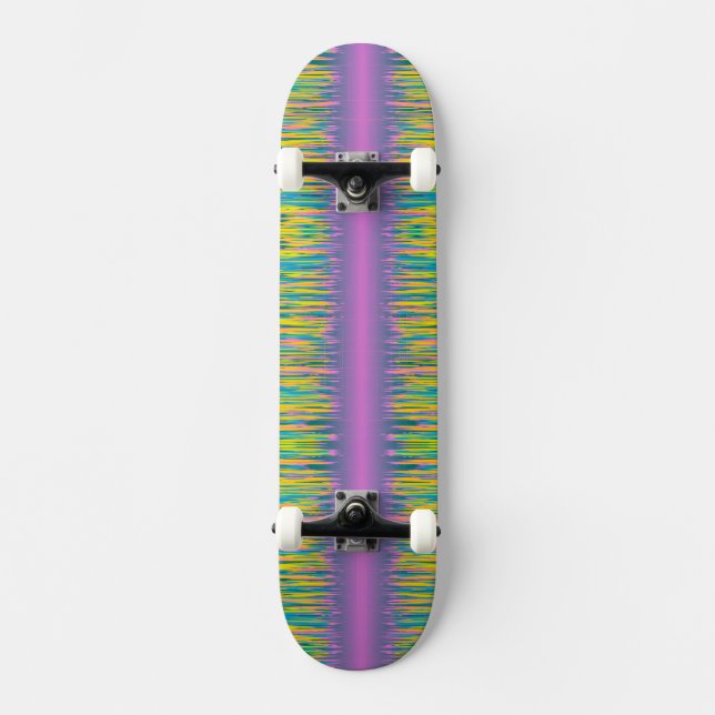Pink stripe Pastel Paint Skateboard (Vorderseite)