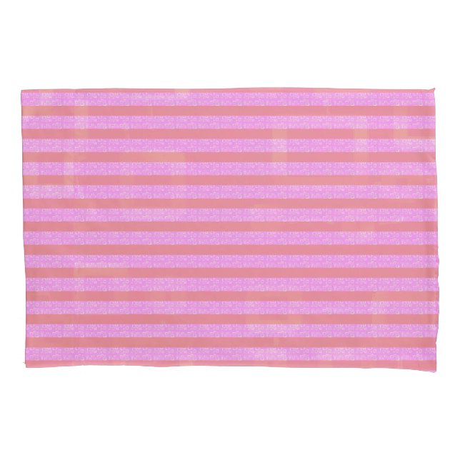 Pink Stripe Pillowcase Kissenbezug (Vorderseite)