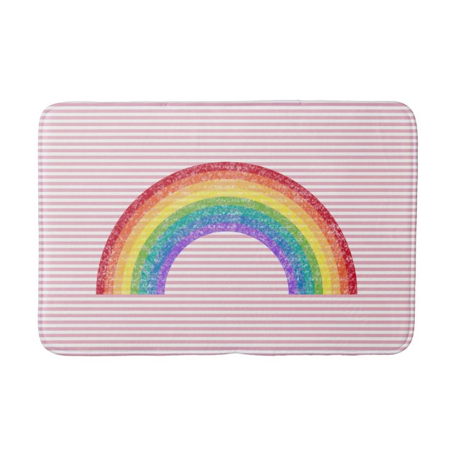 PINK STRIPE RAINBOW BATH MAT BADEMATTE (Vorderseite)