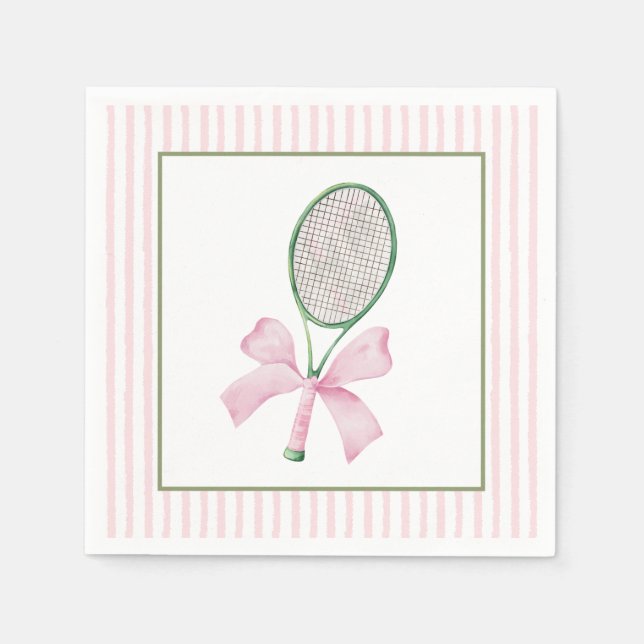 Pink Stripe Tennis  Serviette (Vorderseite)