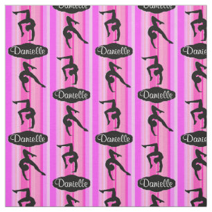 PINK STRIPED PERSONALISIERT GYMNASTICS FABRIC STOFF