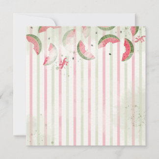 Pink Striped Watermelon First Birthday Party Invit Einladung