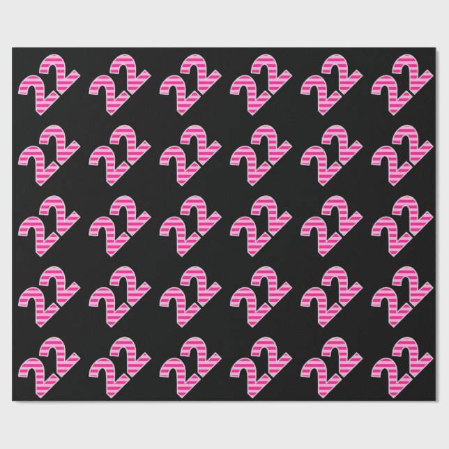 Pink Stripes 22 Event # (Birthday, Anniversary) Geschenkpapier (Flach)