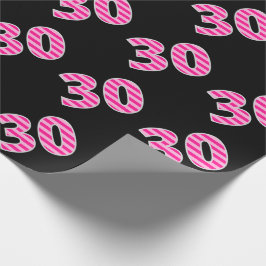 Pink Stripes 30 Event # (Geburtstag, Jahrestag) Geschenkpapier