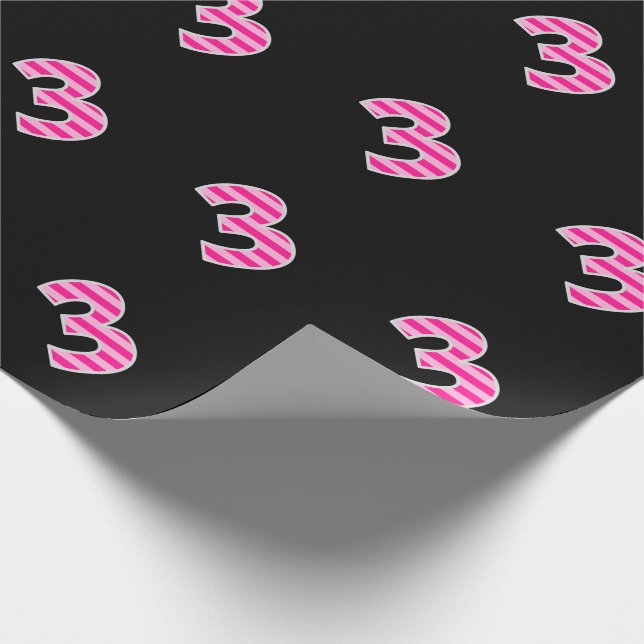 Pink Stripes 3 Event # (Geburtstag, Jahrestag) Geschenkpapier (Ecke)