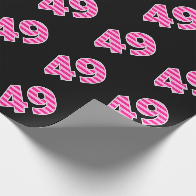 Pink Stripes 49 Event # (Geburtstag, Jahrestag) Geschenkpapier (Ecke)