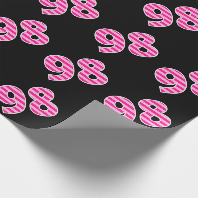 Pink Stripes 98 Event # (Geburtstag, Jahrestag) Geschenkpapier (Ecke)