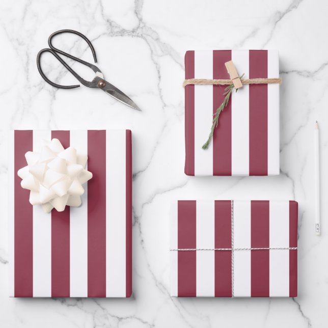 Pink Stripes Birthday Geschenkpapier Set (Vorderseite)