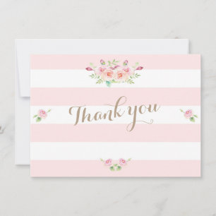 Pink Stripes Blume Hochzeit Danke