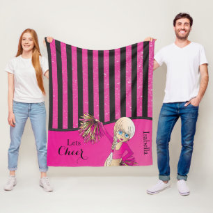 Pink Stripes Cheer Cheerleader Fleecedecke