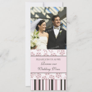 Pink Stripes Foto Hochzeitsszenario Erneuerbare Ei Einladung