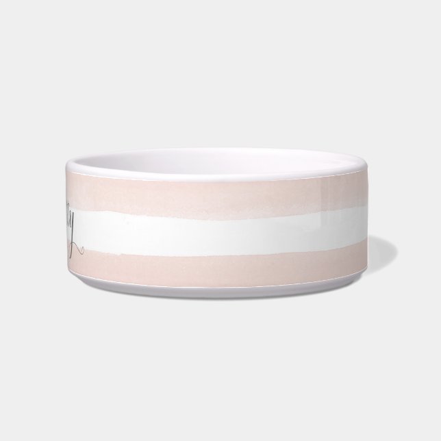 Pink Stripes Individuelle Name Napf (Rechts)