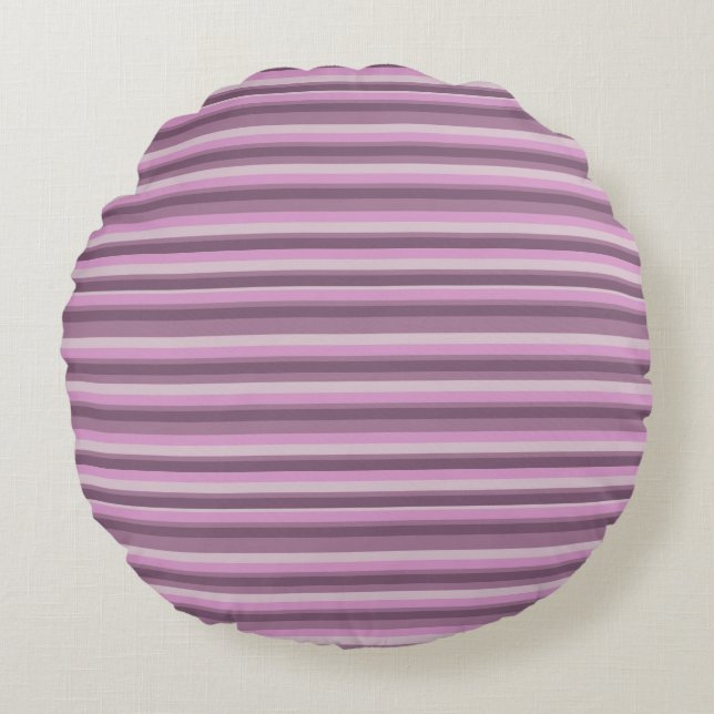 Pink stripes rundes kissen (Vorderseite)