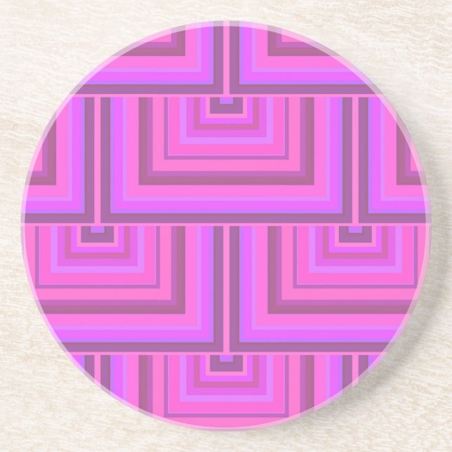 Pink stripes square scales pattern getränkeuntersetzer (Vorne)