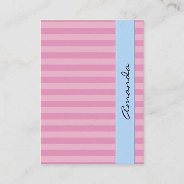 Pink Stripes, Stripes, Striped Pattern, Lines Visitenkarte (Vorderseite)