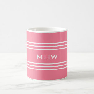 Pink Stripes tasses monogrammes personnalisées