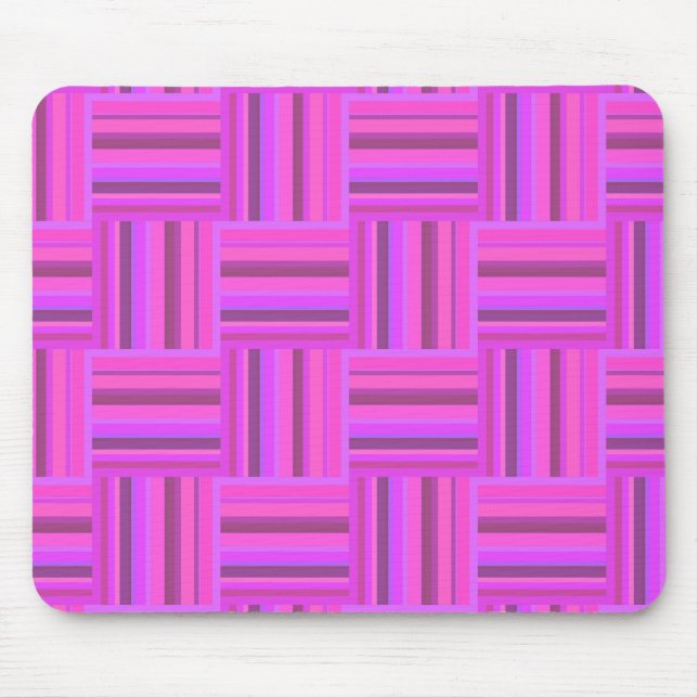 Pink stripes weave pattern mousepad (Vorne)