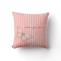 Pink Stripes with Butterfly