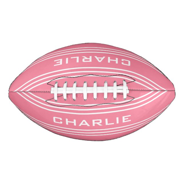Pink Strips für Monogramm Fußball Football (Vorderseite)