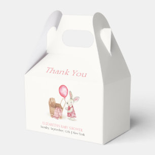 Pink Stroller Bunny Balloon Girl Babydusche Geschenkschachtel