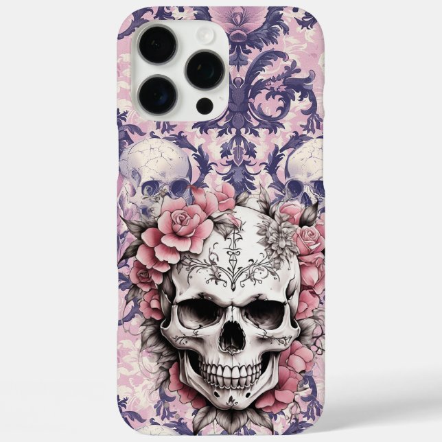 Pink Sugar Skull iPhone 16 Pro Max Hülle (Rückseite)