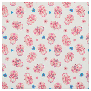 Pink Sugar Skull Muster Stoff