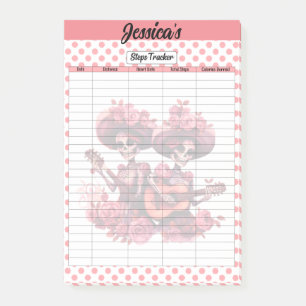Pink Sugar Skull Steps Tracker Post-it Klebezettel