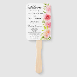 Pink Summer Blume Hochzeitsprogramm Fächer