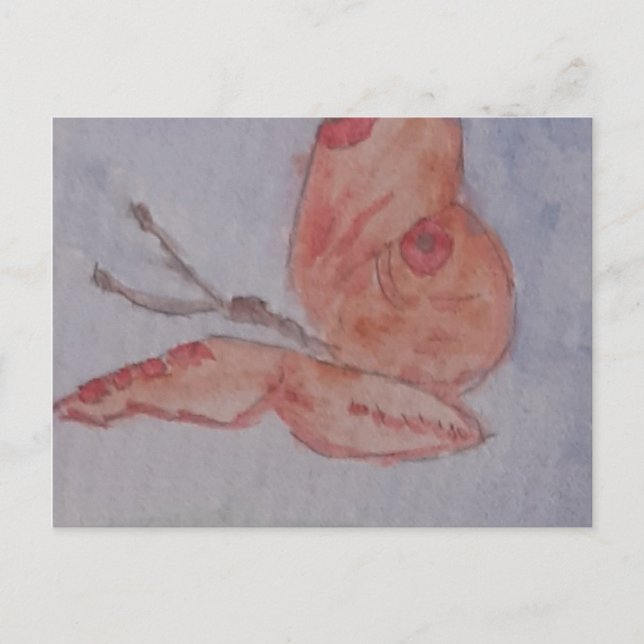 Pink Summer Butterfly Postkarte (Vorderseite)
